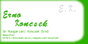 erno koncsek business card